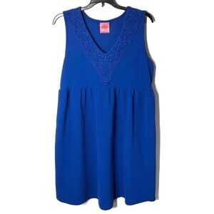New Recruit Blue V-neck Maternity Dress Large